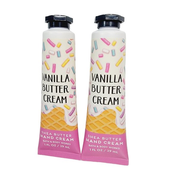 2 VANILLA BUTTERCREAM Bath & Body Works 1oz each Shea Butter Hand Cream Set NEW - Picture 2 of 6